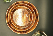 Artisan Wooden Plates with Inlay Design