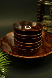 Premium Handcrafted Wooden Bowls (7 pcs set)