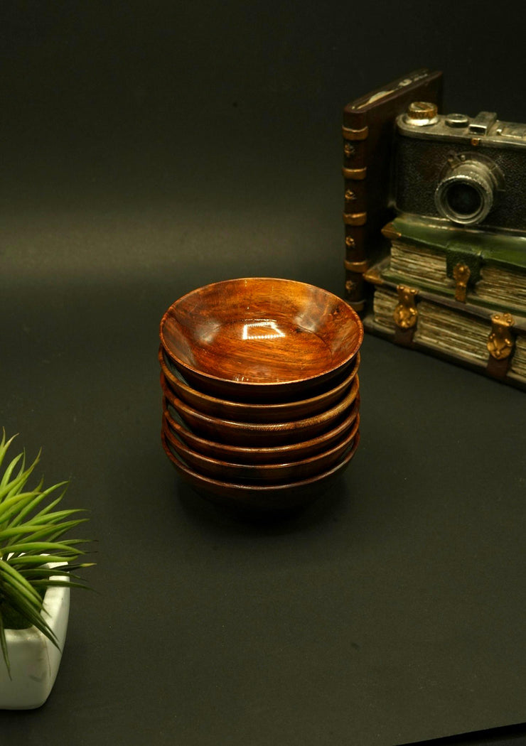 Premium Handcrafted Wooden Bowls (7 pcs set)